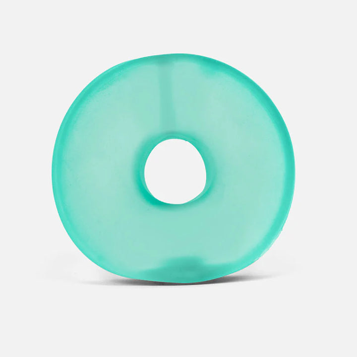 Turquoise donut shaped squish toy