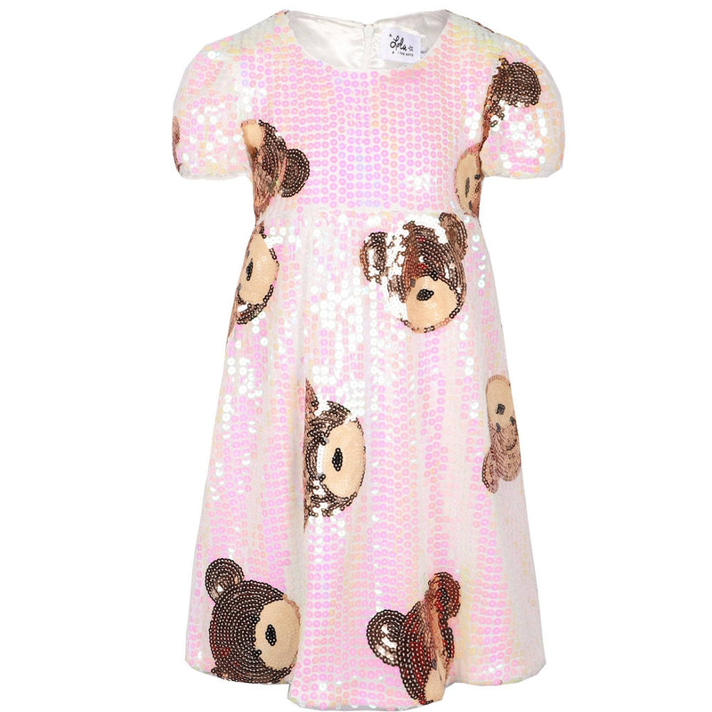 Girls Dresses | Sequin Bear Dress | Lola and The Boys