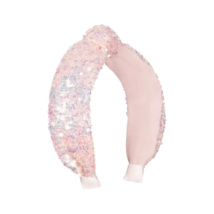 Girls Headband | Sequin Knotted - Pink | Rockahula Kids