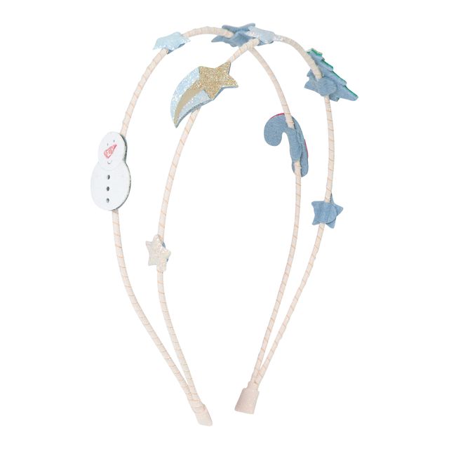Headband with decorative winter elements on a white background