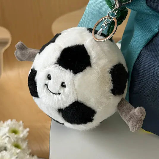 Key Chain | Plush Sports Keychain - Soccer | Little Trendy
