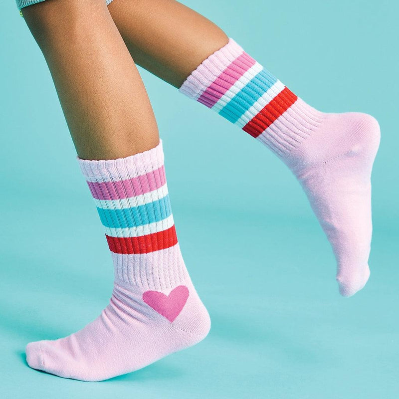 Socks | Sweet Pink Stripes Socks | Iscream - The Ridge Kids