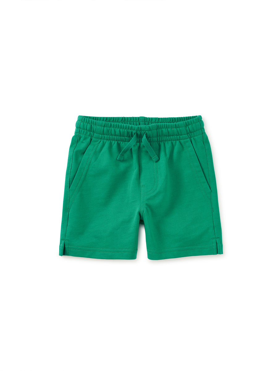 Green shorts on a white background