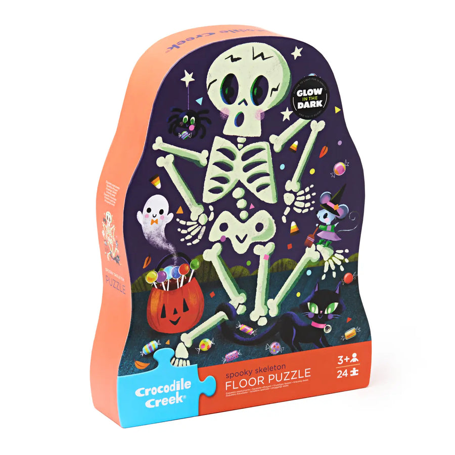 skeleton puzzle. glow in the dark in a decorative box 