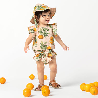 Baby Girl 2 Piece Set | Abigail - Pink Botanical Oranges | Pink Chicken