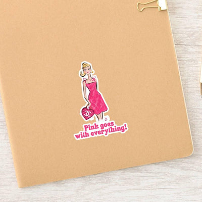 Sticker |Barbie Pink Goes with Everything Sticker | Jennifer Vallez - The Ridge Kids