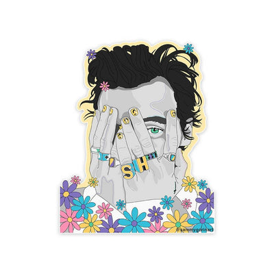 Sticker |Harry Styles Black and White Flowers Sticker| Sammy Gorin - The Ridge Kids