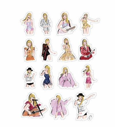Sticker |Taylor Swift Eras Tour Outfits Sticker Sheet | Jennifer Vallez - The Ridge Kids