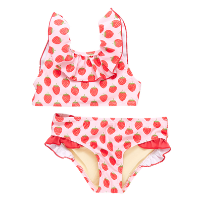 Girls Swimwear | Ariel Bikini- Strawberries | Pink Chicken