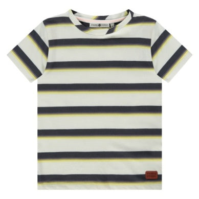 Boys Tops | T-Shirt: Gray and Yellow Stripe | BABYFACE