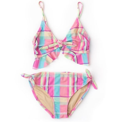 Tween Swimwear | Ruffle Bikini- Summer Plaid | Shade Critters
