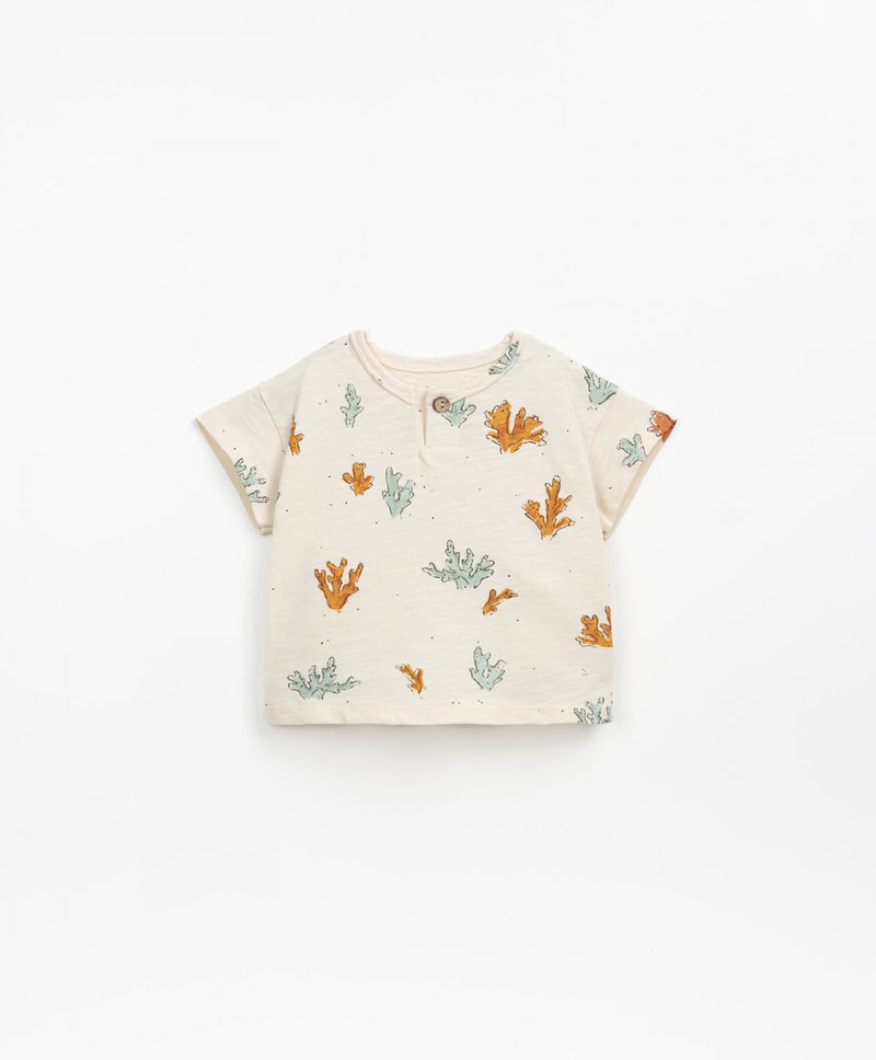 Baby Top | T-Shirt: Coral- Tan | Play Up