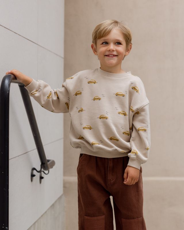Boys Sweater | Relaxed Sweatshirt - Taxi | Rylee and Cru