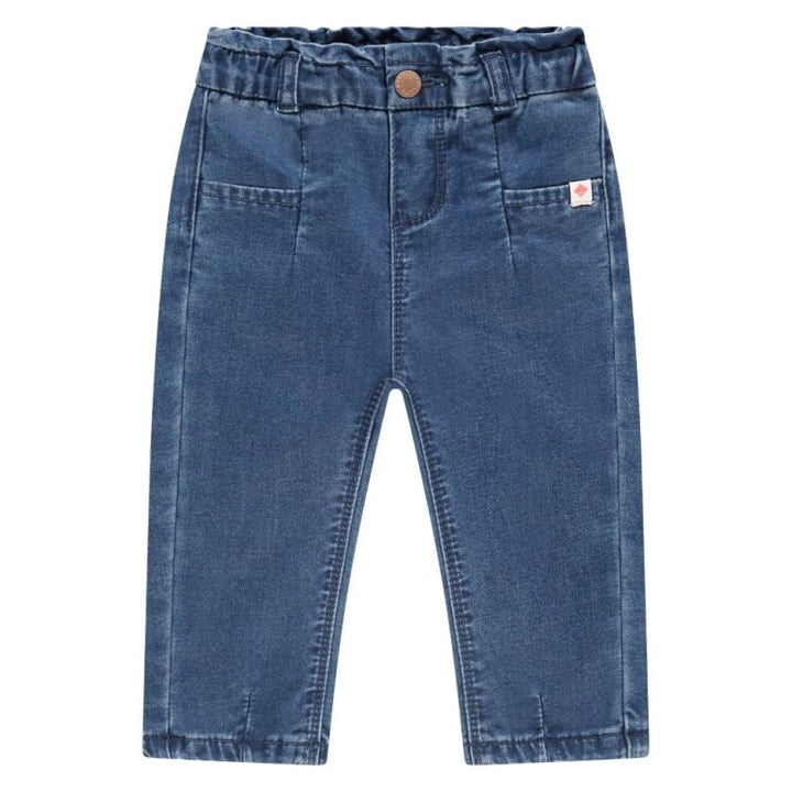 baby girl Blue jeans with a brand logo on a white background