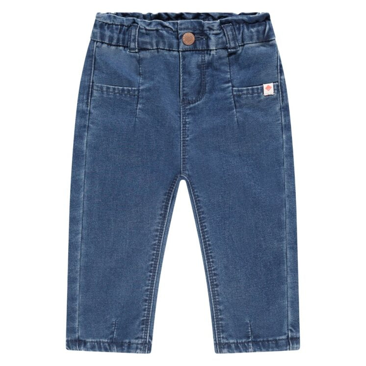 baby girl Blue jeans with a brand logo on a white background