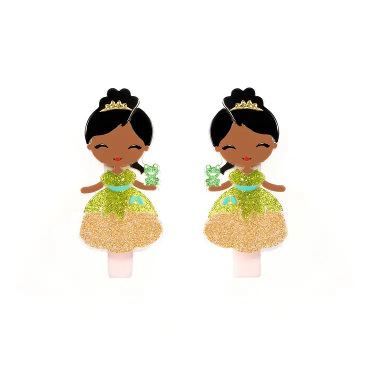 Alligator Hair Clips | Cute Doll - Gold Dress | Lilies and Roses NY