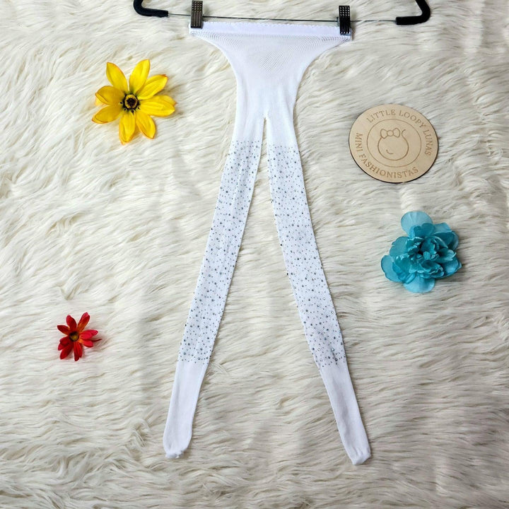 Tights | Bling Rhinestone Girls Tights | Little Loopy Lunas - The Ridge Kids