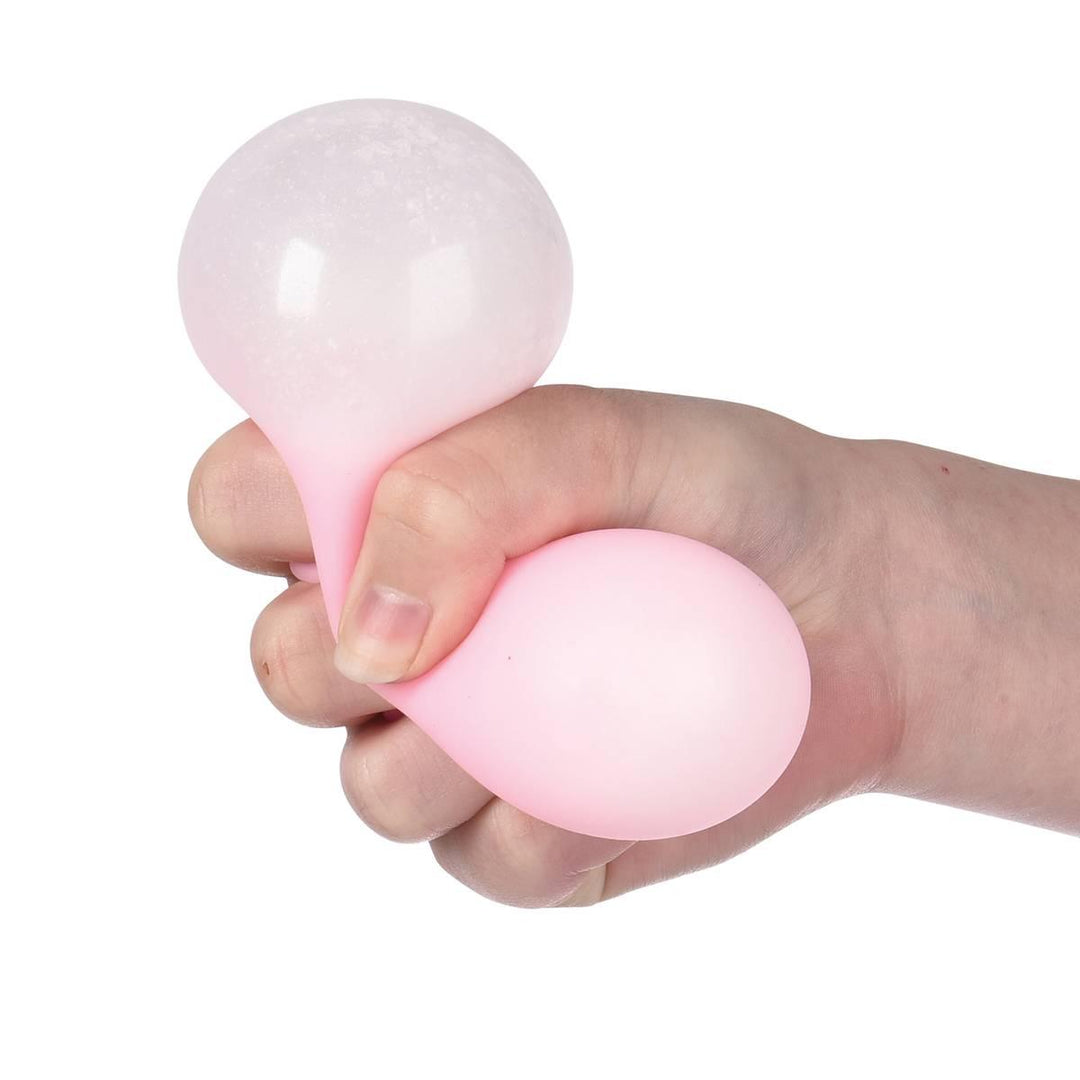 in this picture the girl is squeezing the neon ball and the color got lighter. 