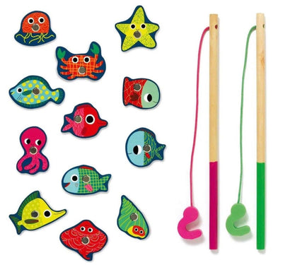 Toys | Colour Wooden Magnetic Fishing Game | Djeco - The Ridge Kids