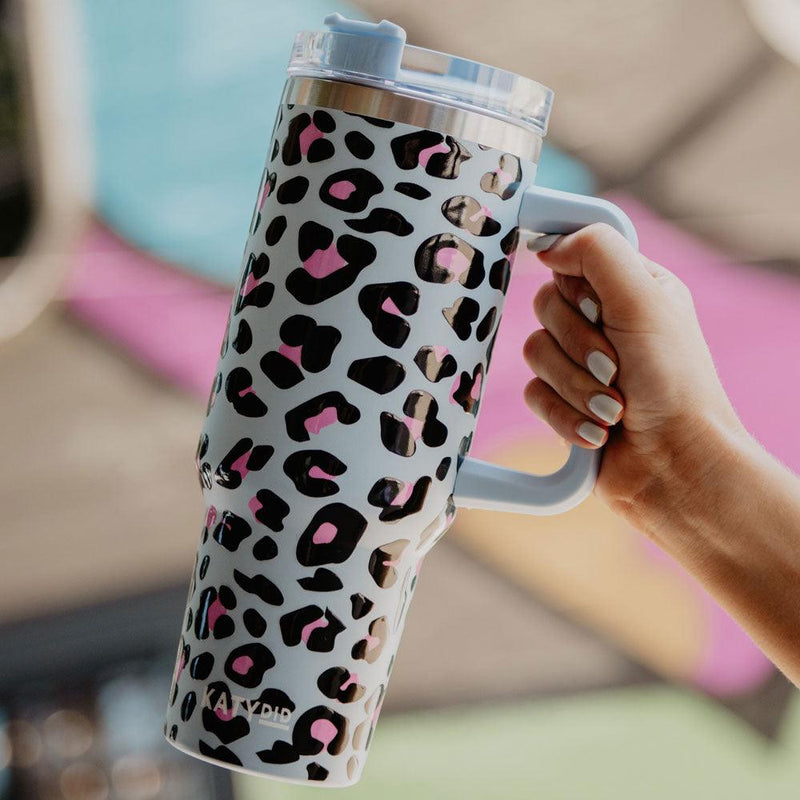 Tumbler | Blue Leopard Tumbler Cup with Handle | Katydid - The Ridge Kids