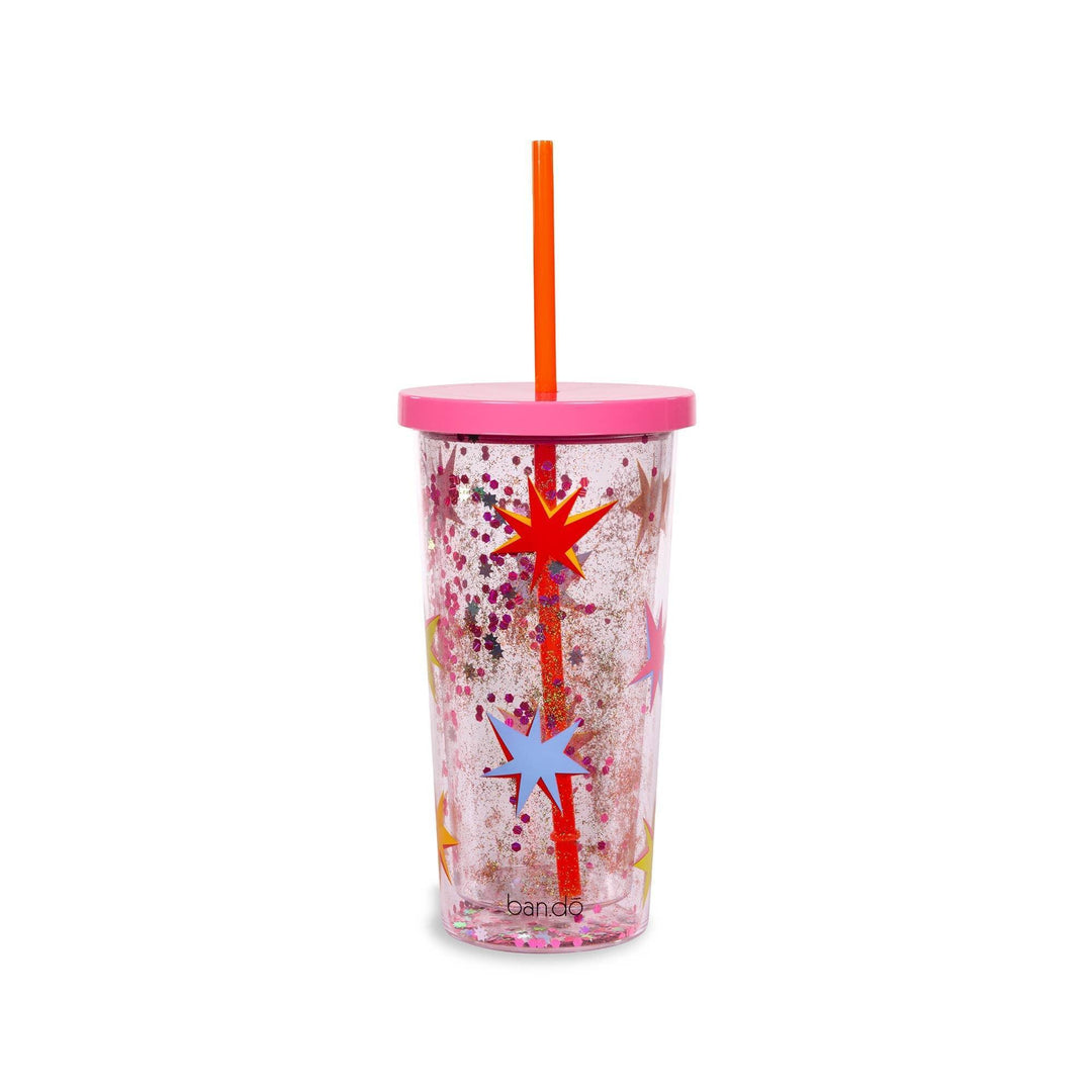 Tumbler | Glitter Bomb Sip Sip Tumbler with Straw, Starburst | Ban.do - The Ridge Kids