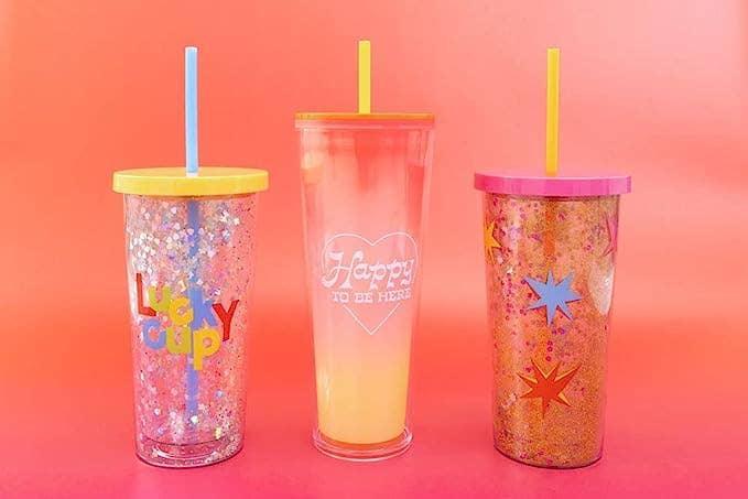 Tumbler | Glitter Bomb Sip Sip Tumbler with Straw, Starburst | Ban.do - The Ridge Kids
