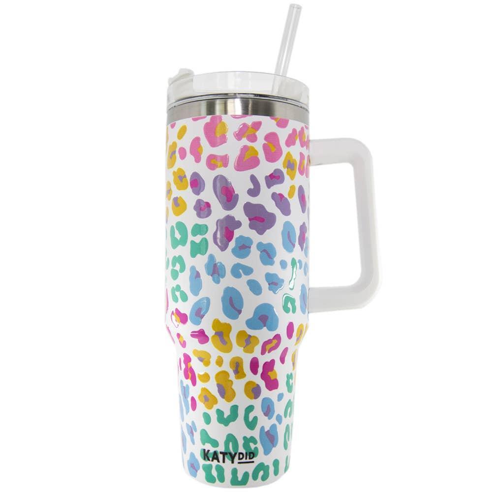 Tumbler | Pastel Leopard Tumbler Cup with Handle | Katydid - The Ridge Kids