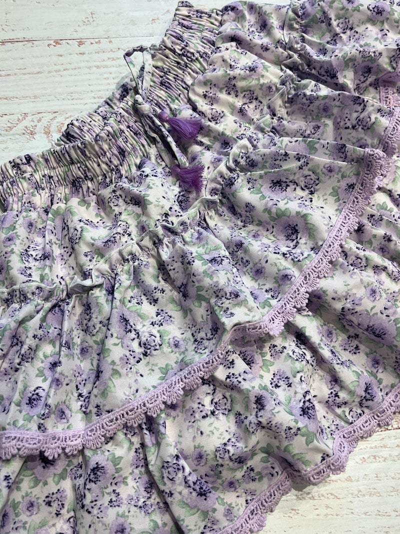 Tween Bottoms | Lavender Flower Chiffon | Flowers by Zoe - The Ridge Kids