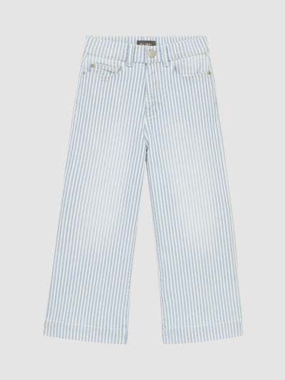 Tween Bottoms | Lily Wide Leg Denim in Blue Stripe | DL1961 - The Ridge Kids