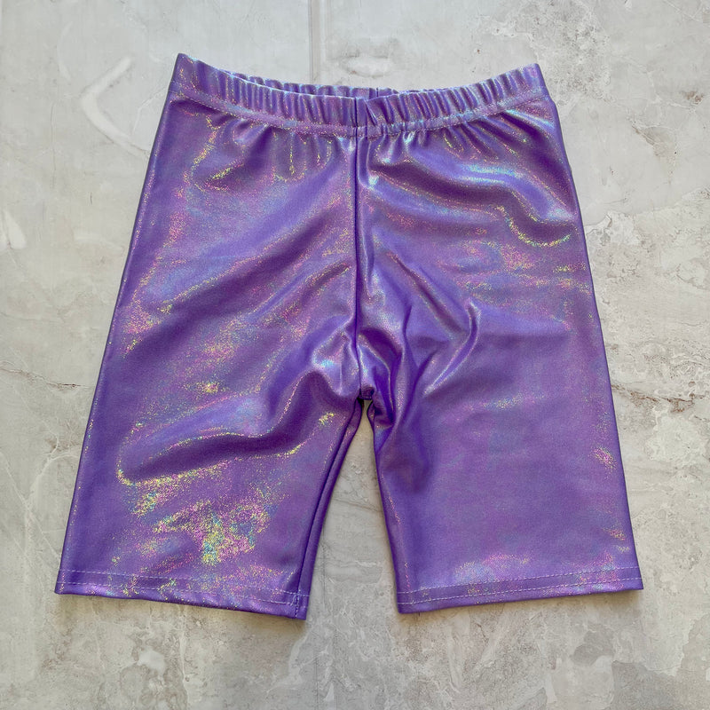 Tween Bottoms | Metallic Biker Shorts - Violet | Dori Creations - The Ridge Kids