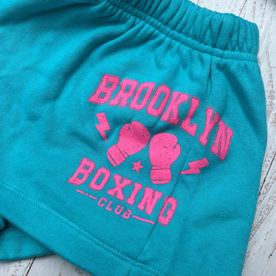 Tween Bottoms | Shorts: Brooklyn Boxing - Aqua | Flowers by Zoe - The Ridge Kids