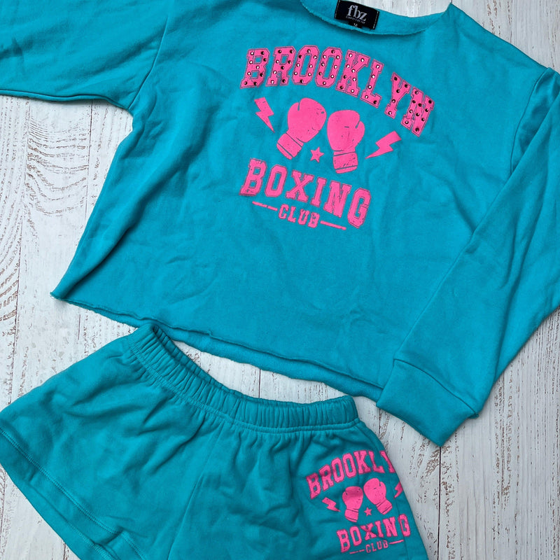 Tween Bottoms | Shorts: Brooklyn Boxing - Aqua | Flowers by Zoe - The Ridge Kids