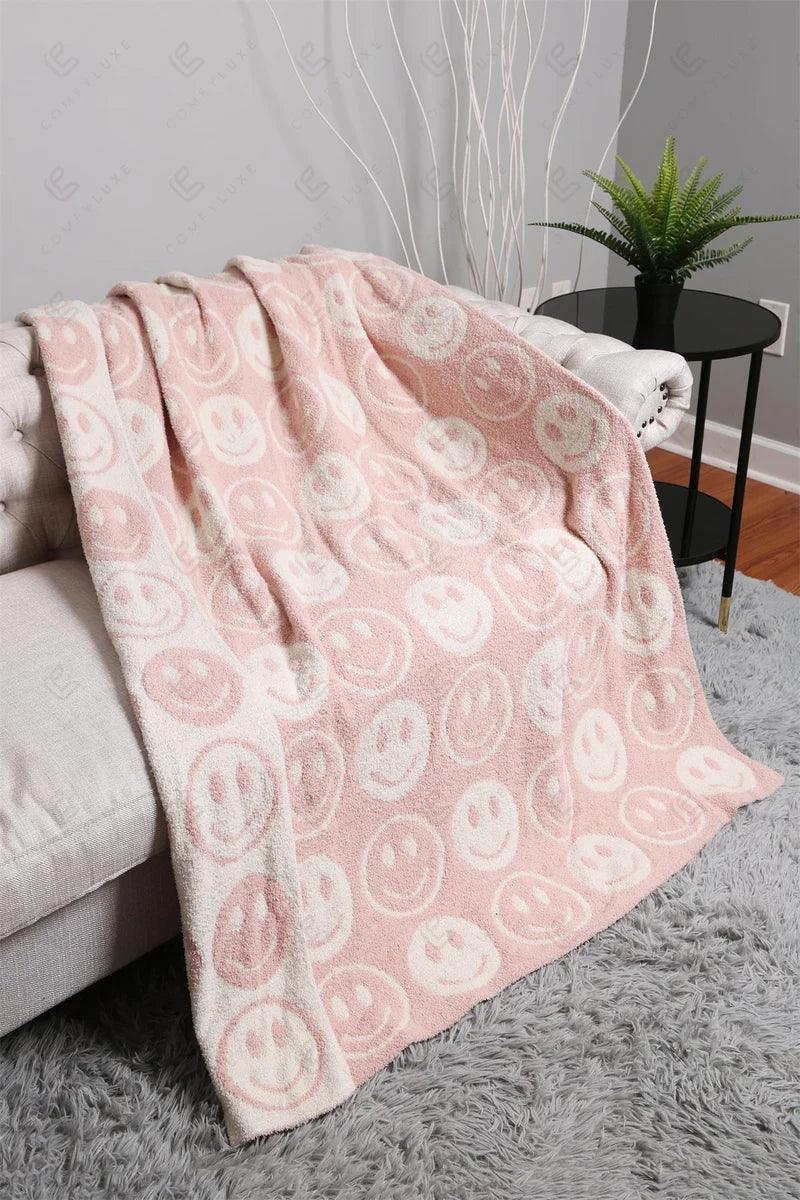 Tween Decor | Happy Face Patterned Throw Blanket - assorted | Fashion City - The Ridge Kids
