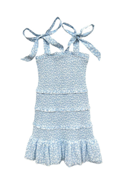 Tween Dresses | Evan Blue Ditsy Floral Print Dress | Katie J NYC - The Ridge Kids