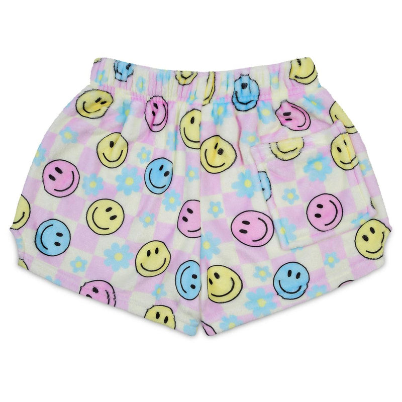 Tween Shorts | Happy Check Plush Shorts | Iscream - The Ridge Kids