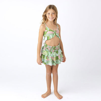 Tween Swimwear | Smocked Ruffle Skirt-Cabana Palms | Shade Critters - The Ridge Kids