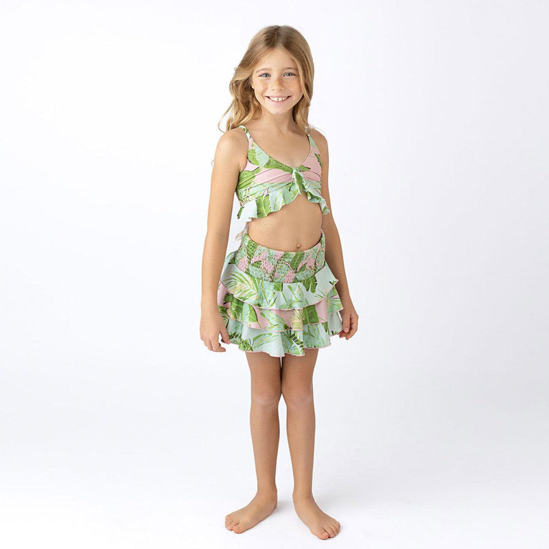 Tween Swimwear | Smocked Ruffle Skirt-Cabana Palms | Shade Critters - The Ridge Kids