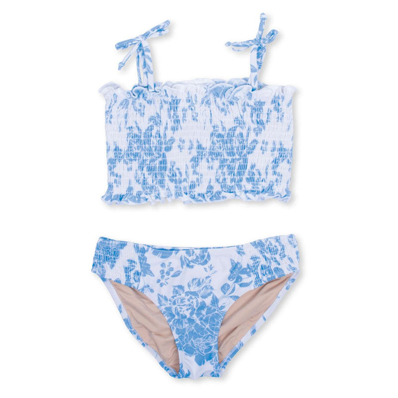 Tween Swimwear | Two Piece- Blue Bouquet Smocked | Shade Critters - The Ridge Kids