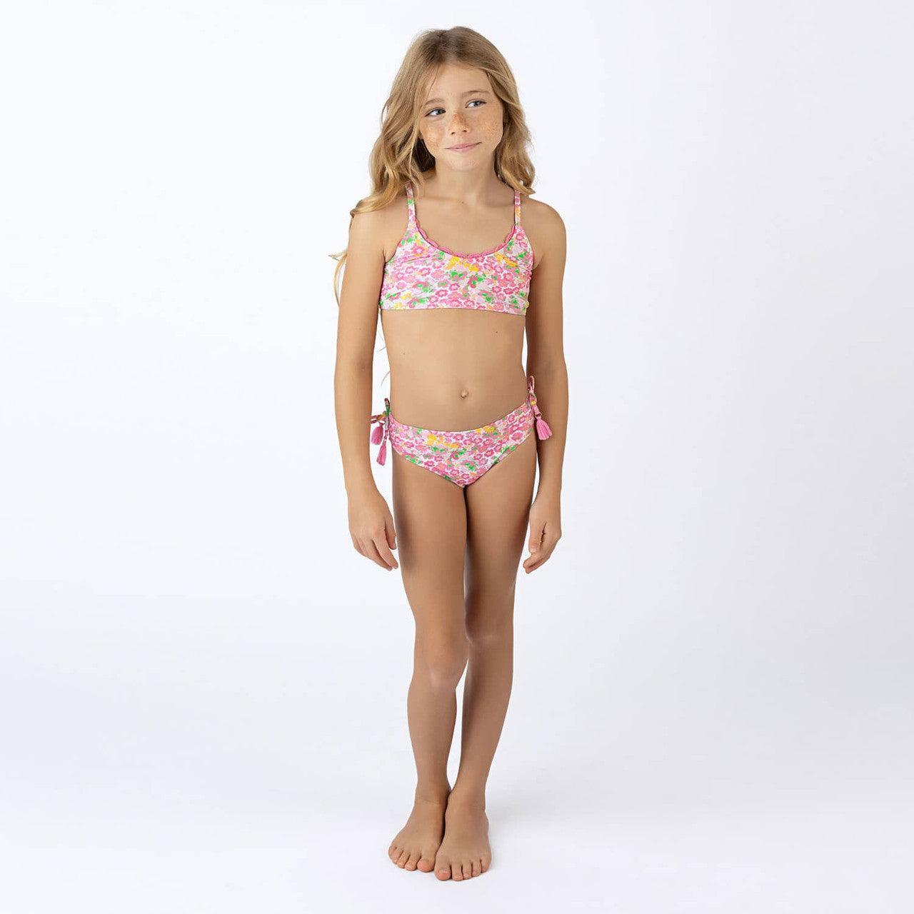 Tween Swimwear | Two Piece-Fresh Floral Pink Crochet | Shade