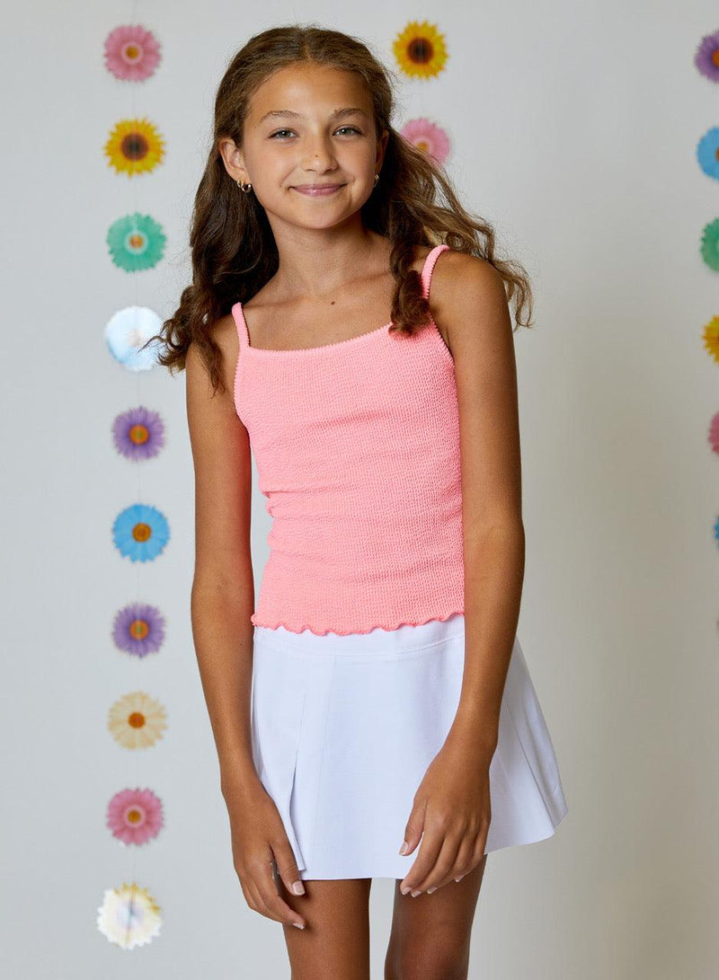 Tween Top | Ribbed Tank in Neon Pink | Design History - The Ridge Kids