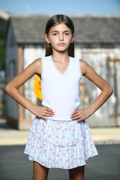 Tween Top | Rose Tank in White| Katie J NYC - The Ridge Kids