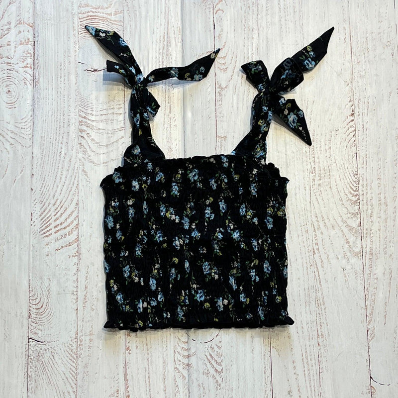 Tween Tops | Black Blue Flowers | Flowers by Zoe - The Ridge Kids