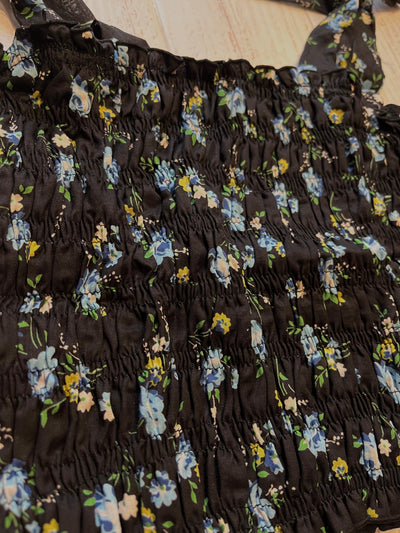 Tween Tops | Black Blue Flowers | Flowers by Zoe - The Ridge Kids