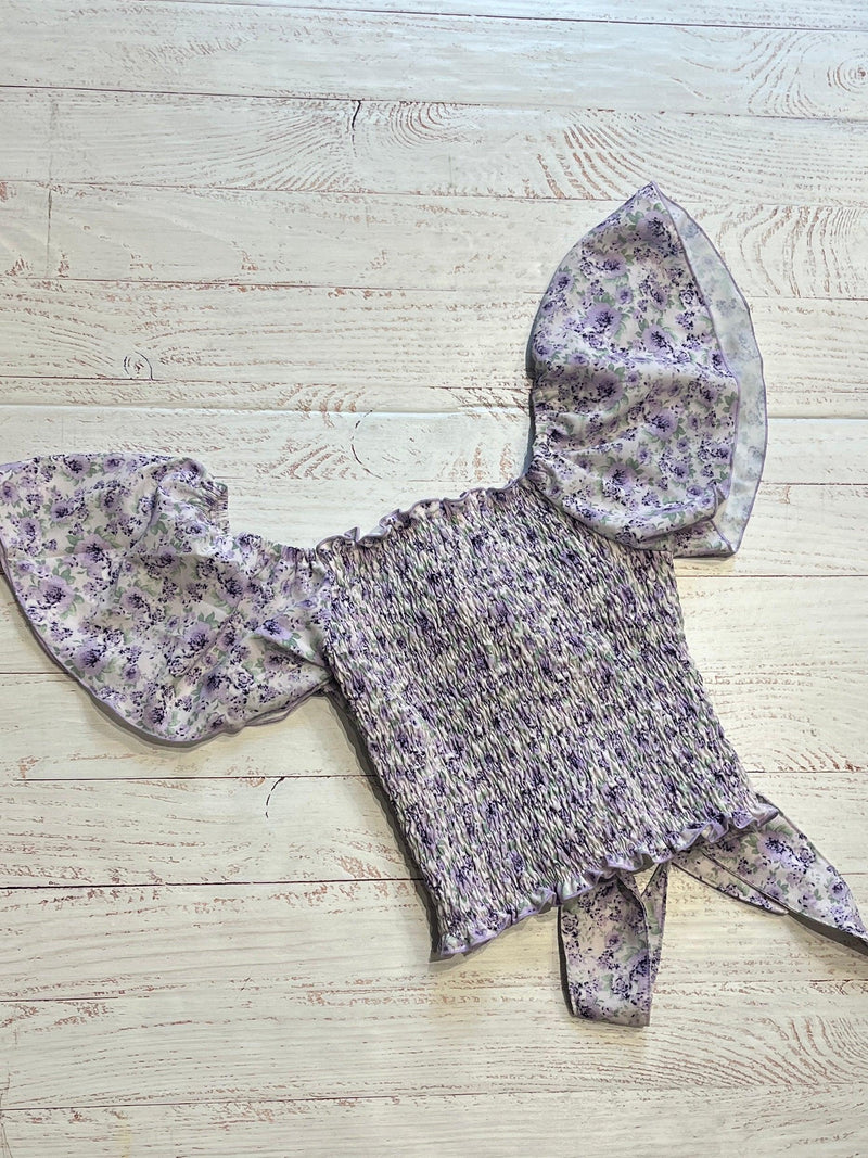 Tween Tops | Lavender Flower Chiffon | Flowers by Zoe - The Ridge Kids