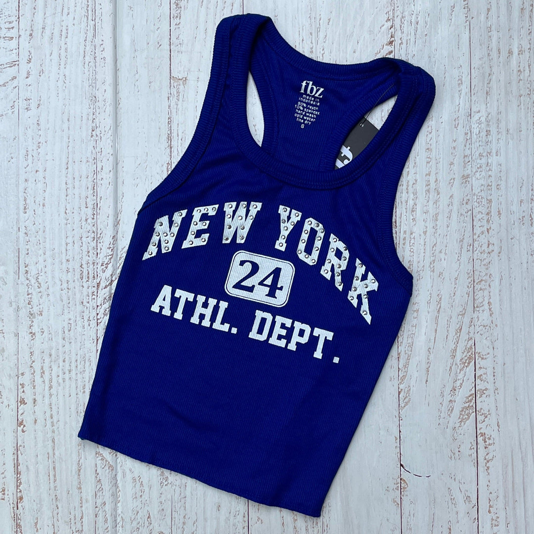 Tween Tops | Tank : New York - Royal Blue | Flowers by Zoe - The Ridge Kids