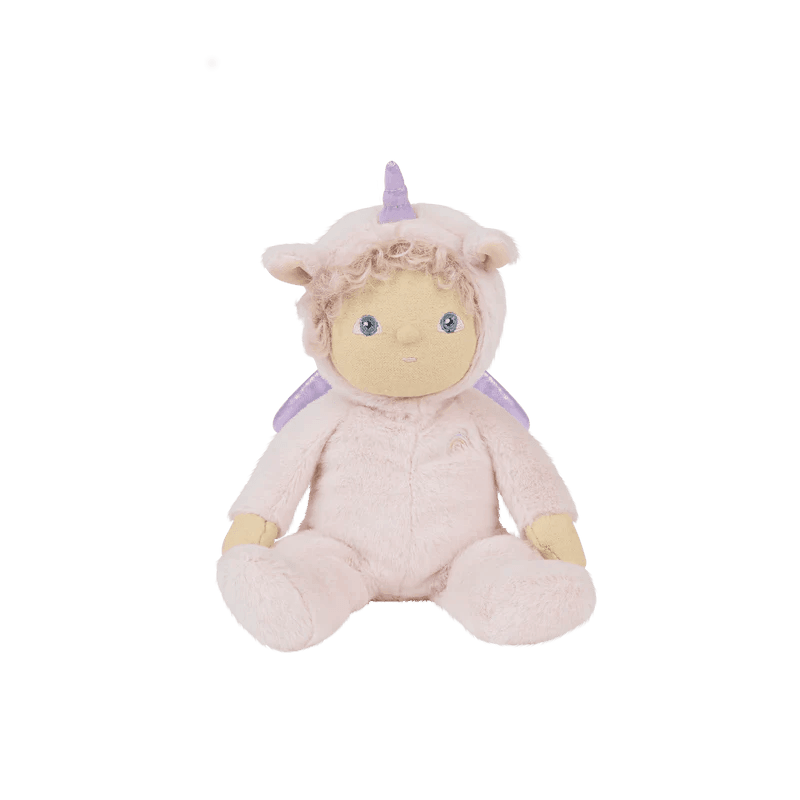 dinkum baby dressed a pink unicorn 