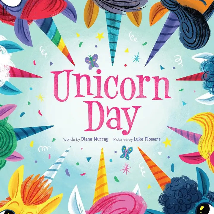 hardcover book titled "Unicorn Day" 