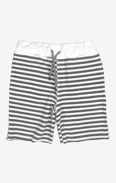 Boys Pants | Grey Stripe Terry Camp Short | Appaman