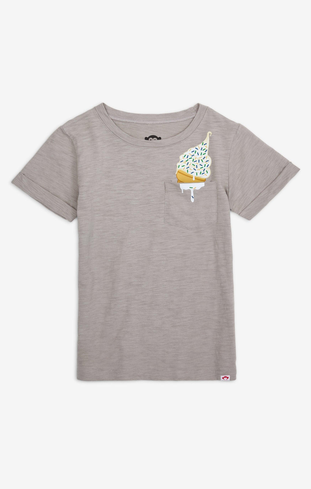 Grey Cotton Tee Shirt with Melting Ice Cream Cone Graphic from Appaman