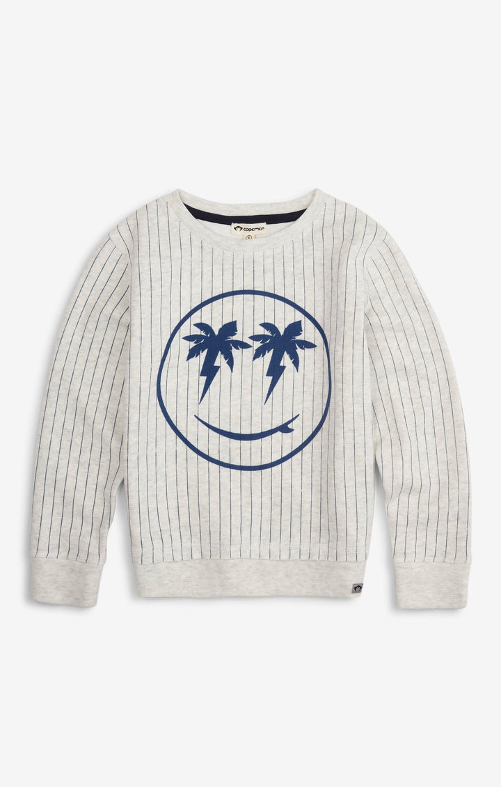 Grey Striped Sweatshirt with Smiley Face from Appaman.